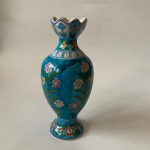 Vintage Indian pottery hand painted vase