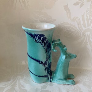 Vintage majolica painted pottery vase