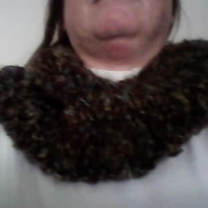 Brown Knit Cowl Scarf/Hood