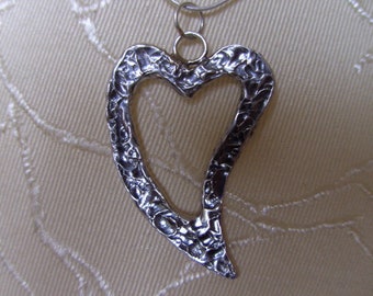 Heart pendant,Sterling silver,Gift,hande made,oxidized
