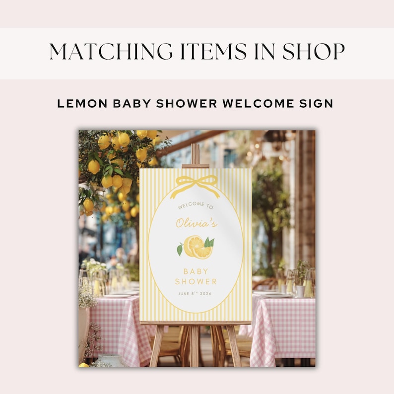 Zitrone-Babyparty-Einladung, wir können nicht warten, um Sie zu quetschen, geschlechtsneutrale Zitrus-Babyparty-Einladung, bearbeitbare Canva-Vorlage Bild 10