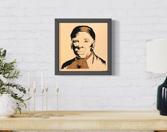 Harriet Tubman portrait "Noteworthy Conductor" portrait by Jay Roberts Wooden portrait Black history Black art African American art