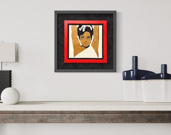 Diana Ross Portret, "Supreme Diva Redux"Portret door Jay Roberts, Zwarte Kunst, Afro-Amerikaanse Kunst, Scroll Saw Art, Houten Portret
