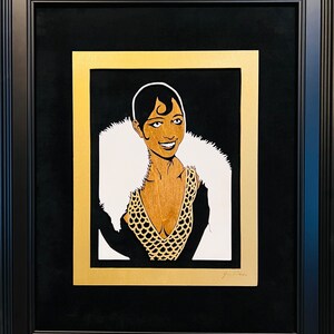 Josephine Baker Portrait Jazz Age Icon Redux Portrait by Jay Roberts Creole Goddess Scroll saw art Black art Wooden art image 2