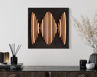 Harmony - Maple, cherry and walnut comprise this 3D wall sculpture representing a sound wave