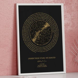 Personalized Spiral Song Lyric Star Map | Custom Night Sky with Lyrics | Wedding, Anniversary, or First Dance Gift (Digital Download)