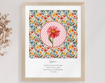 Mom Gift for Mother's Day Gift from Daughter to Mom, Birth Month Flower Print, Mothers Day Gift for Grandma Personalized, Original Artwork