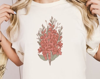 Birth Flower Bouquet T-Shirt - New Mom's Garden - Perfect Baby Shower and First Mother's Day Gift