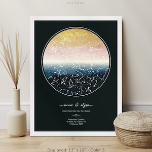 Custom Star Map Birthday Gift for Him, Boyfriend Gift Birthday, Couples Birthday Gift Personalized, Under These Stars