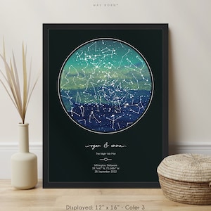Anniversary Star Map Print, Custom Boyfriend Gift Anniversary, Personalized Gift for Him Anniversary, The Night We Met Stars