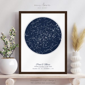 Cadeaux d'anniversaire pour les parents de la fille, carte personnalisée des étoiles du ciel nocturne, cadeau du 50e anniversaire du fils, cadeau du 40e anniversaire de mariage