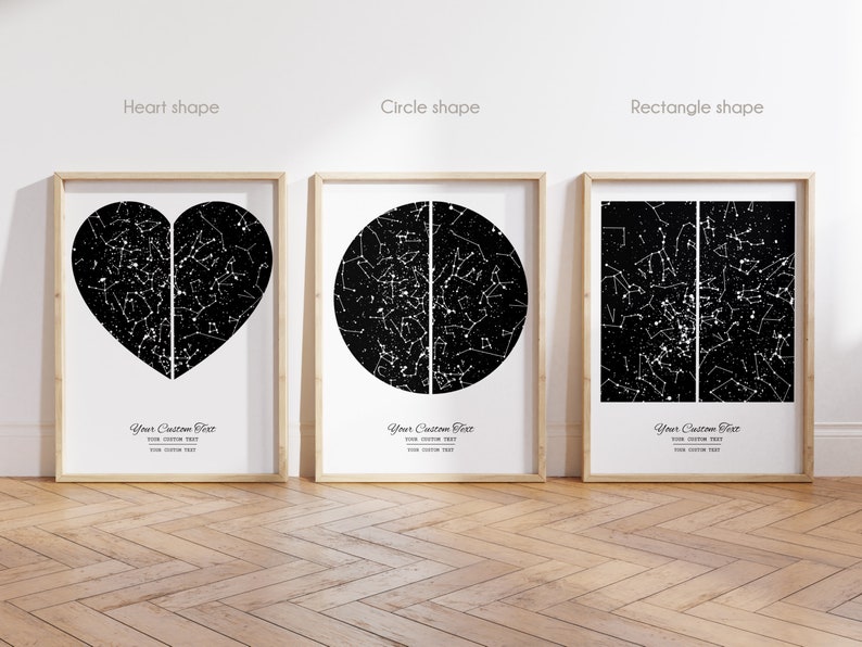 Long Distance Relationship Boyfriend Night Sky Print, Personalize Long Distance Boyfriend Gift Map, Split Location Long Distance Girlfriend image 4