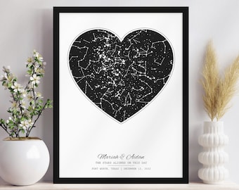 Wedding Gift for Bride and Groom, or Bride Gift from Mother In Law or Mom, Gift from Bridesmaid on Wedding Day, Custom Night Sky Star Map