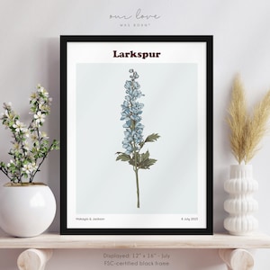 Personalized 4th Anniversary Floral Print: Custom Wedding Gift for Couples, Wife or Husband, Wedding Gift for Her Under 100