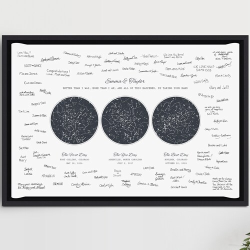 Night Sky Wedding Guest Book Alternative, Unique Guest Book, Personalize Celestial Wedding Guestbook, Star Map Constellation Guest Book