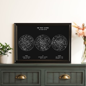 Constellation Wedding Gift, Personalized Star Map Framed, Custom Constellation Chart, Night Sky by Date, Constellation Gift, Custom Gift