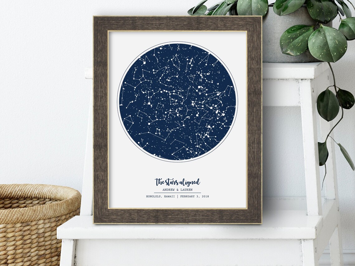Day You Were Born Star Map 21st Birthday Gift for Her Etsy