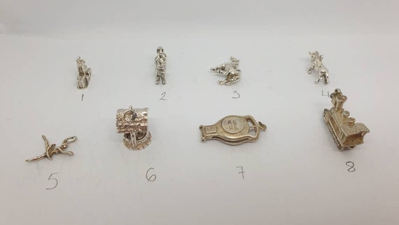 Vintage sterling silver charms. Cathedral, poodle… - image 2