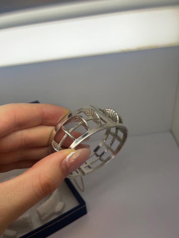 Sterling Silver Statement Bangle: Edinburgh Hallm… - image 10