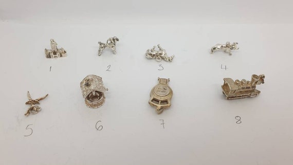 Vintage sterling silver charms. Cathedral, poodle… - image 3