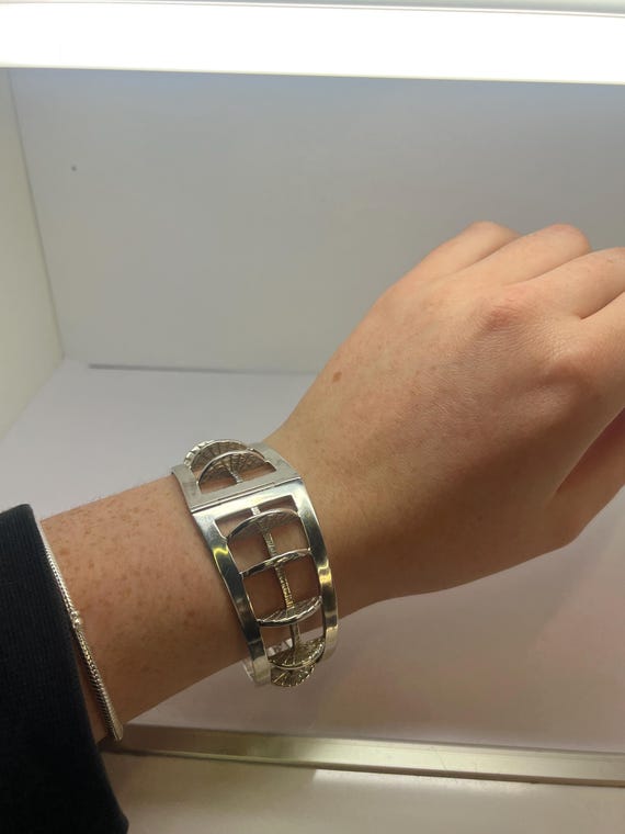 Sterling Silver Statement Bangle: Edinburgh Hallm… - image 7