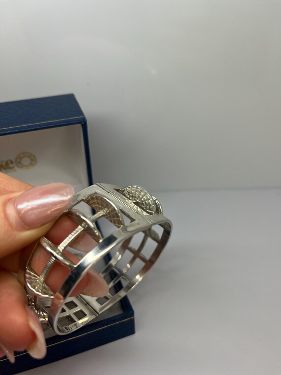 Sterling Silver Statement Bangle: Edinburgh Hallm… - image 3