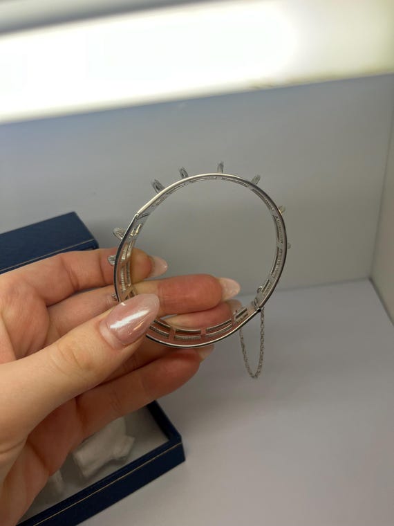Sterling Silver Statement Bangle: Edinburgh Hallm… - image 6