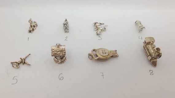 Vintage sterling silver charms. Cathedral, poodle… - image 4