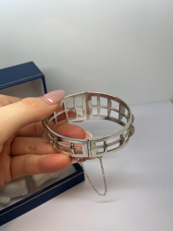 Sterling Silver Statement Bangle: Edinburgh Hallm… - image 5