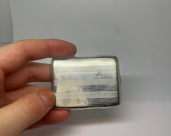 Antique Sterling Silver Engraved Calling Card Case With Chain