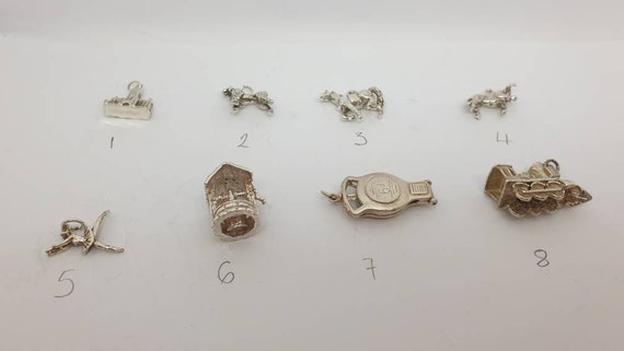 Vintage sterling silver charms. Cathedral, poodle… - image 5