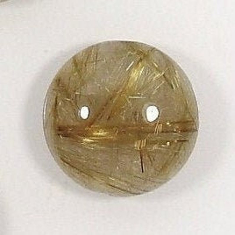 For Ring Smooth Cabochon Round Shape Genuine Gold Rutile Quartz Natural Gemstone 18mm Crystal Healing