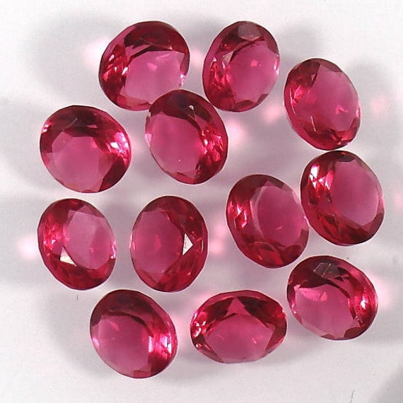 Synthetic Ruby 6mm Faceted Round Gemstone Lot of 12 Pcs Lab | Etsy