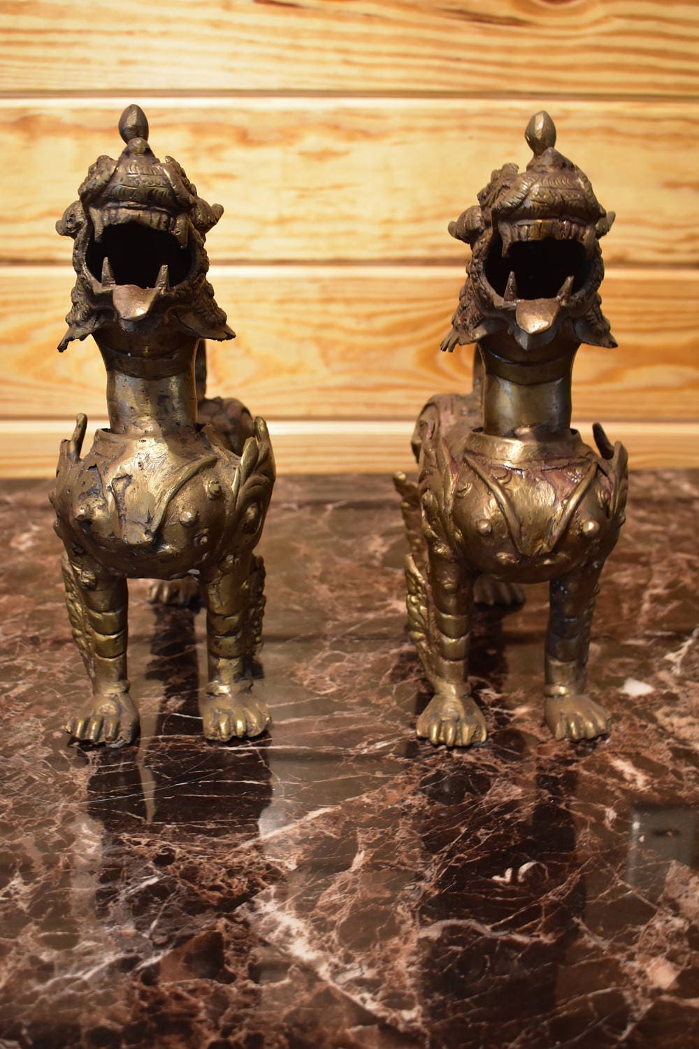 Vintage Brass Foo Dogs Etsy
