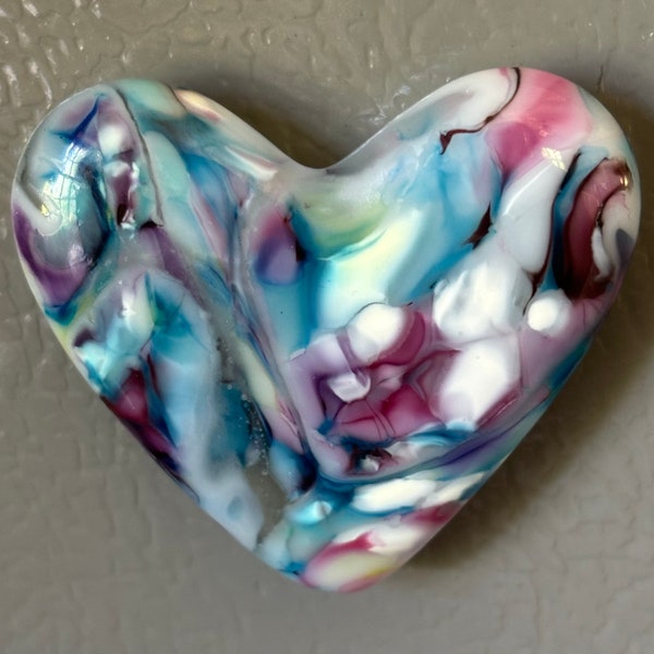 Fused Glass Heart Magnet