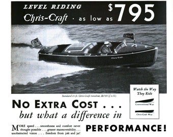 CHRIS CRAFT advertising and articles from the 1930s, 1940s, 1950s & 1960s - 49 scans (from MotorBoating Magazine) and 12 MotorBoating covers