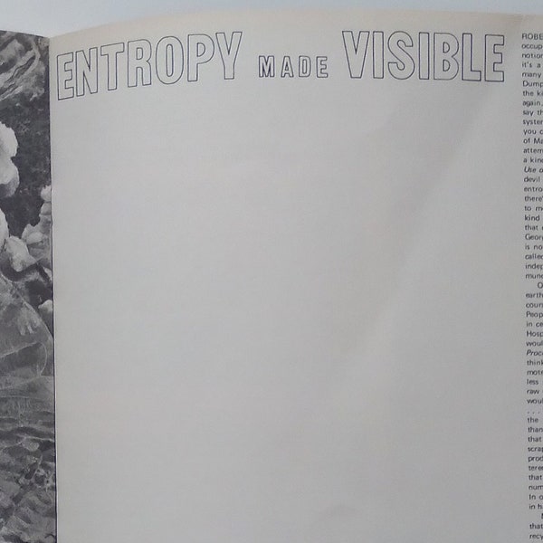 ROBERT SMITHSON - On Site No. 4, 1973, Entropy Made Visible, Interview w Alison Sky, original text in the original publication, very rare