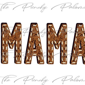 Tooled Leather Buckstitch Mama Western Digital Download