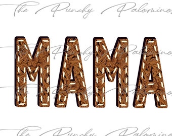 Tooled Leather Buckstitch Mama Western Digital Download