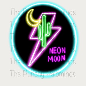 Neon Moon Western Sublimation Digital Download