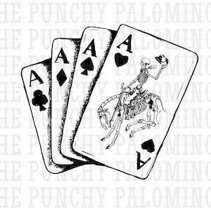 Skeleton Cowboy Playing Cards Western Digital Download