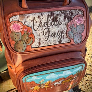 Custom Tooled Leather Western Diaper Bag image 12