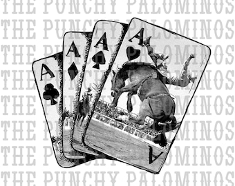 Rodeo Bronc Playing Cards Western Digital Download