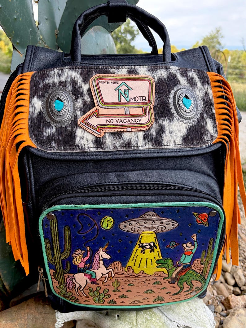 Custom Tooled Leather Western Diaper Bag image 18