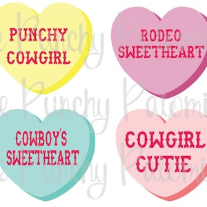 Individual Western Valentine Candy Hearts Pack of 4