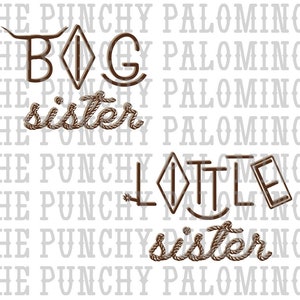 Western Cattle Branded Big Sister Little Sister PNG Digital Download