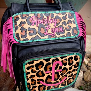 Custom Tooled Leather Western Diaper Bag image 2