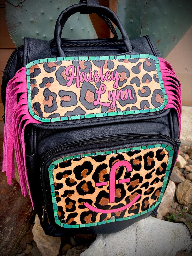 Custom Tooled Leather Western Diaper Bag image 2