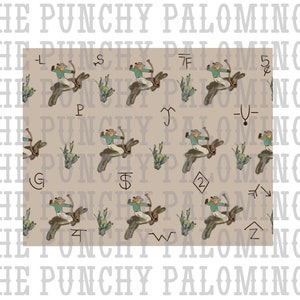 Easter Cactus Bucking Bunny Cowboy Seamless Tumbler Western Digital Download