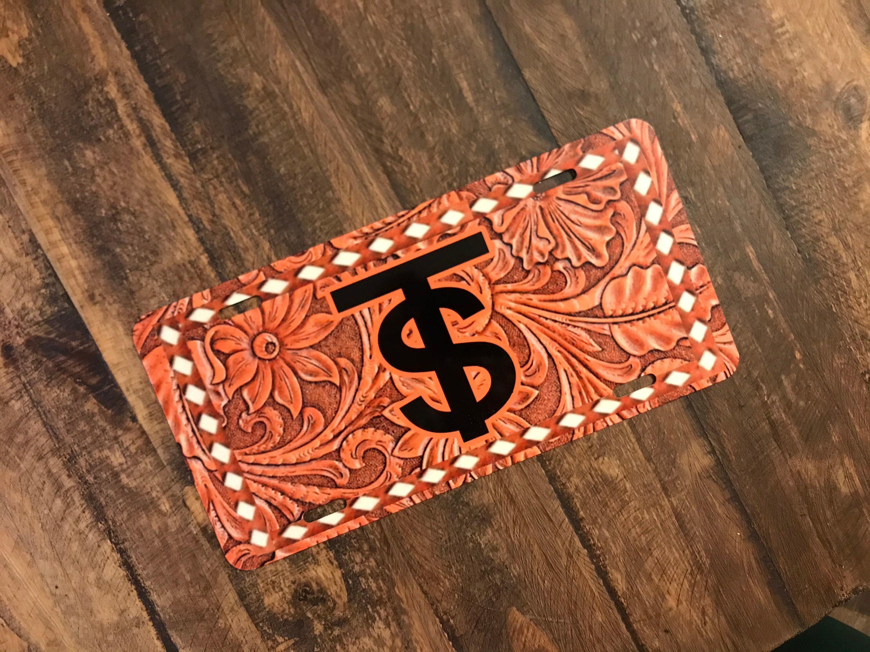 Leather License Plate for sale Only 3 left at 75